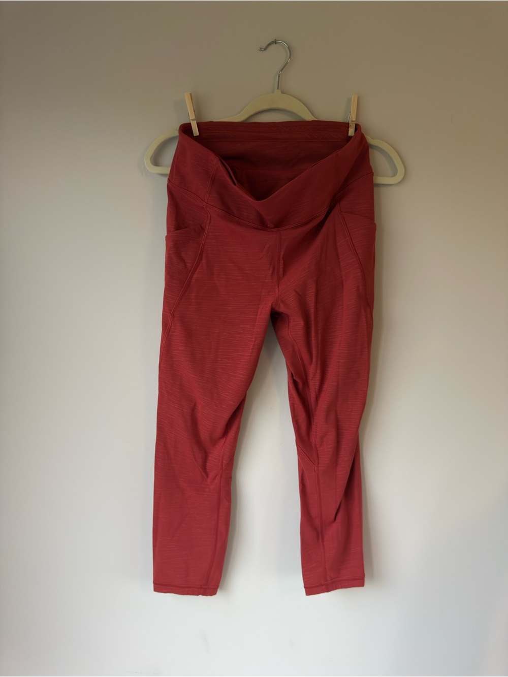 lululemon athletica Brick Red Fold-Over Waist Leggings